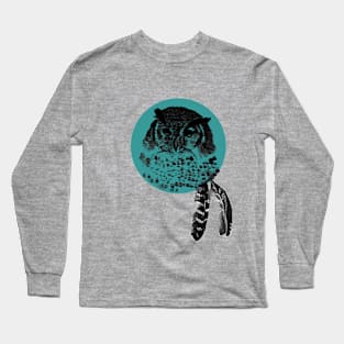 Turquoise Owl Long Sleeve T-Shirt